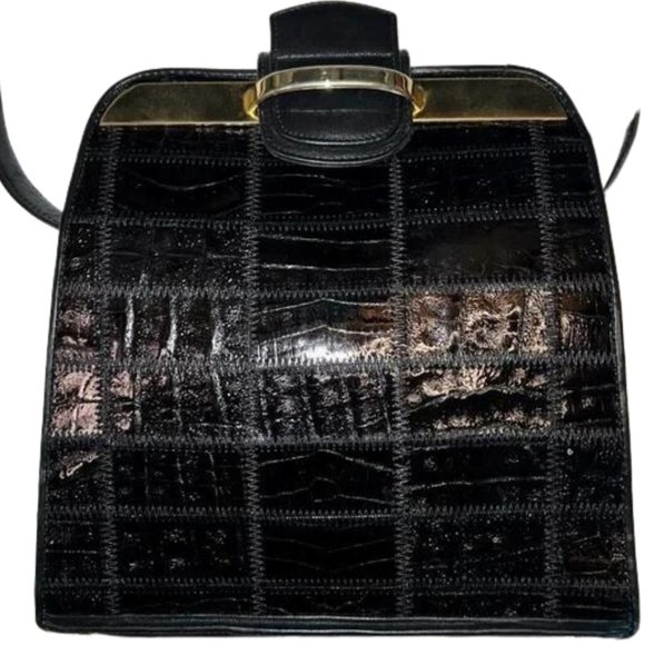 Bol-Perdix Black Crocodile Bag - Picture 1 of 15